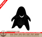 Smiling Ghost Silhouette SVG - Halloween Clipart SVG
